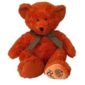 Russ Berrie & Co ‘Boo & Pumpkin’ Orange Halloween Teddy Bear 58057 Fluffy Plush